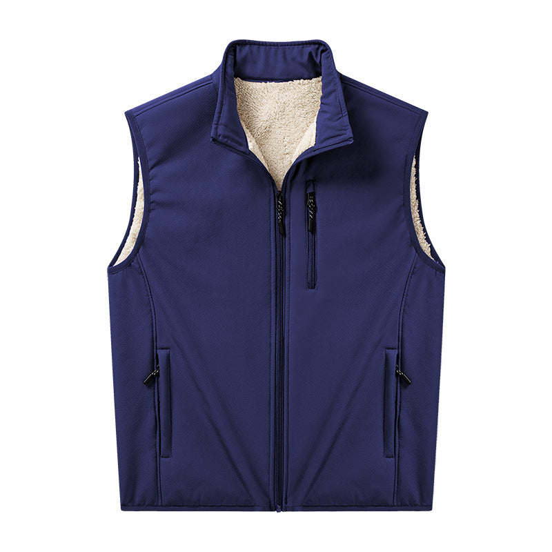 Edvold | Herre Softshell-Vest med Sherpa-For - Blue - Image 7