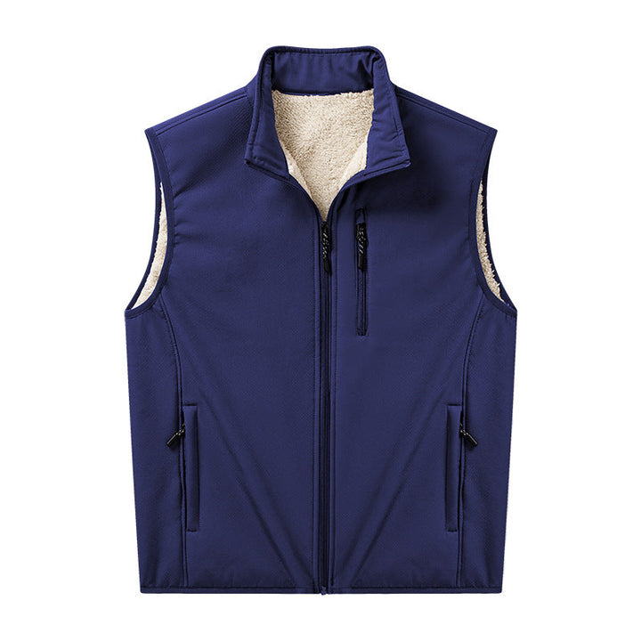 Edvold | Herre Softshell-Vest med Sherpa-For - Blue - Image 7