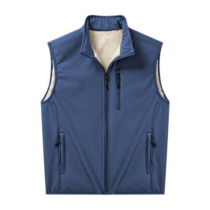 Edvold | Herre Softshell-Vest med Sherpa-For - Blue - Image 8
