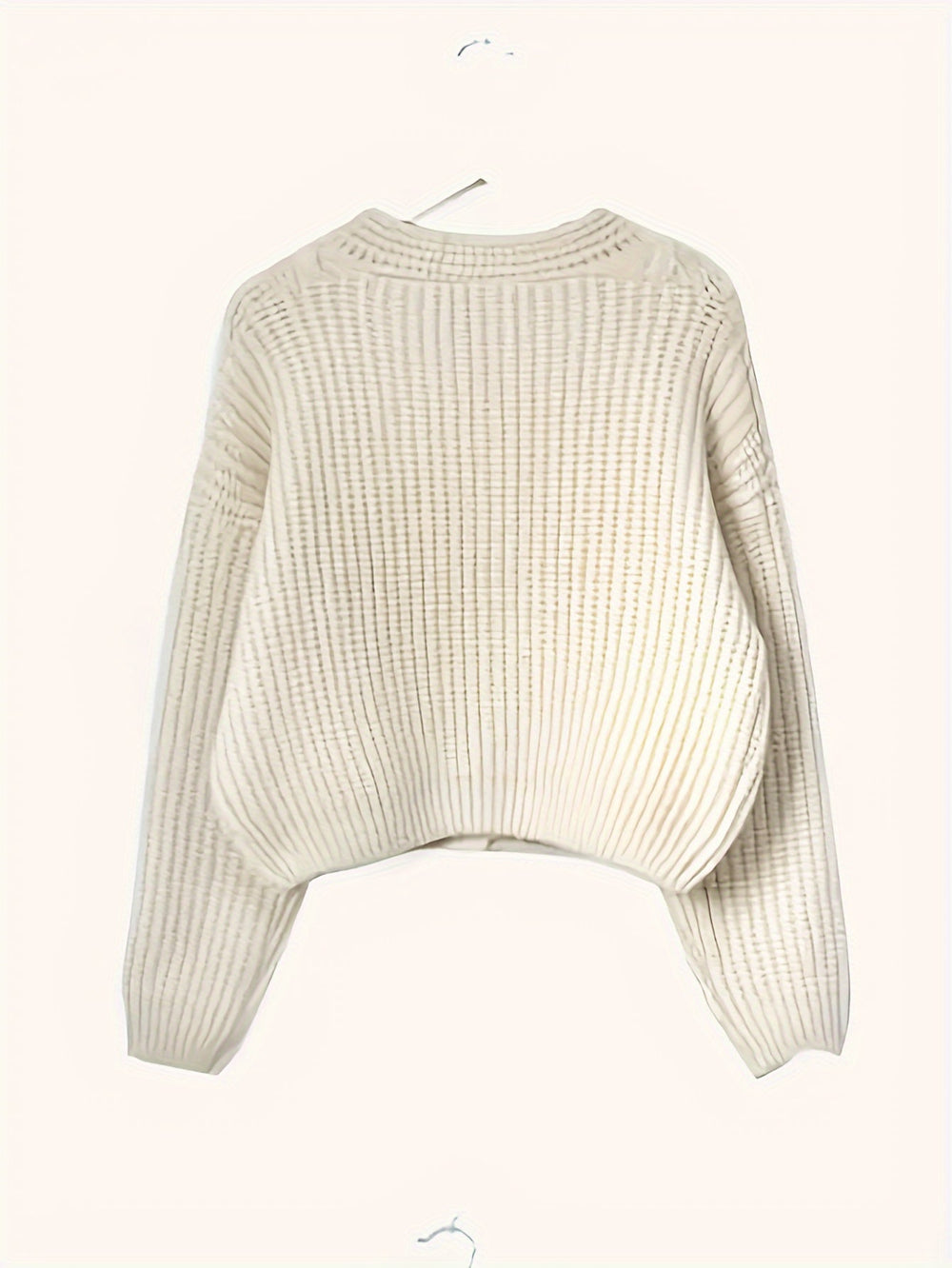 Eldvine | Dame Oversized Strikket Cardigan - Cream - Image 2