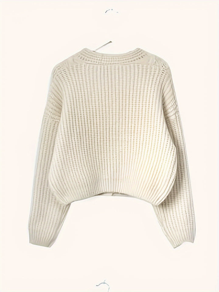 Eldvine | Dame Oversized Strikket Cardigan - Cream - Image 2