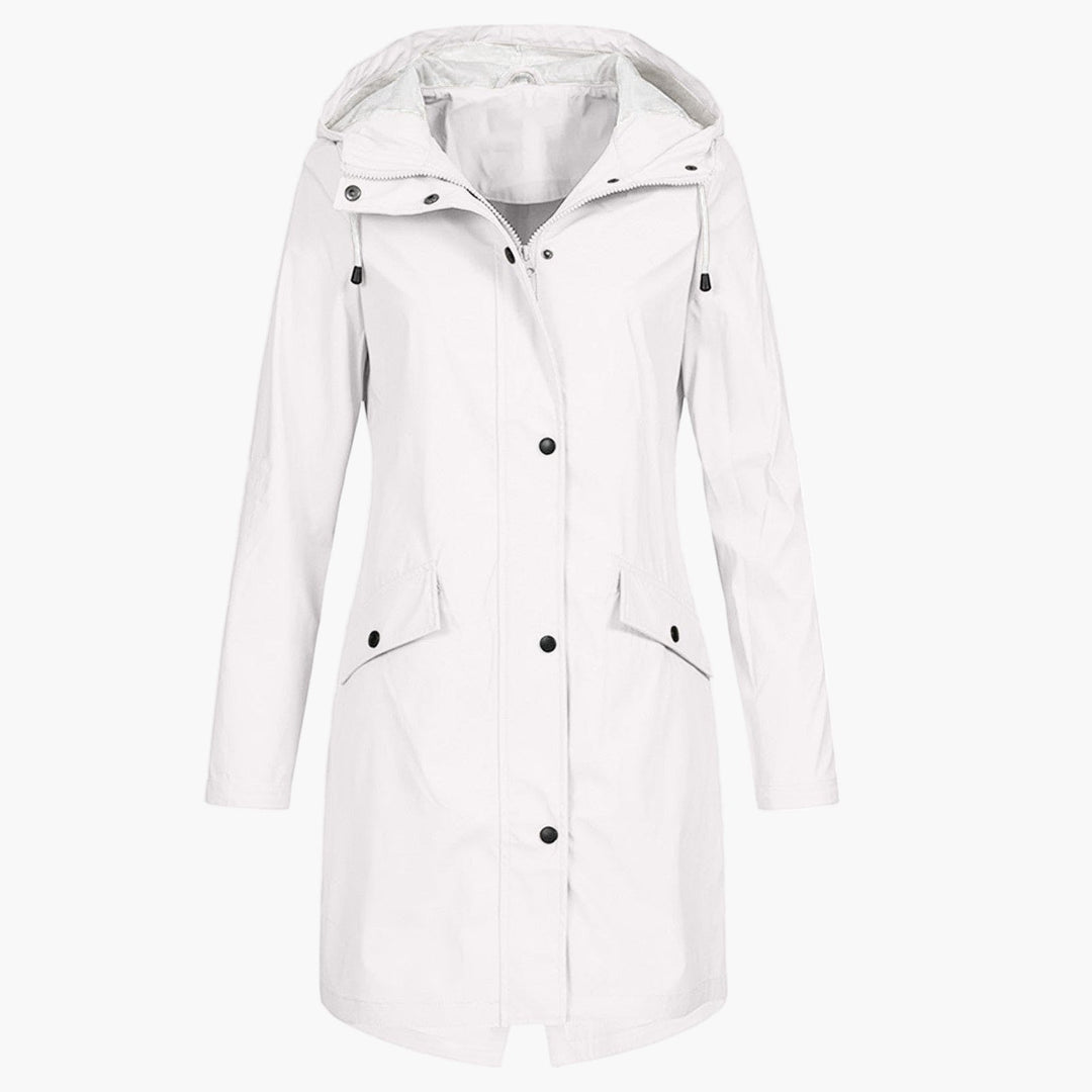 Eldvona | Dame Lang Regnjakke Med Hætte - Navy - Image 5