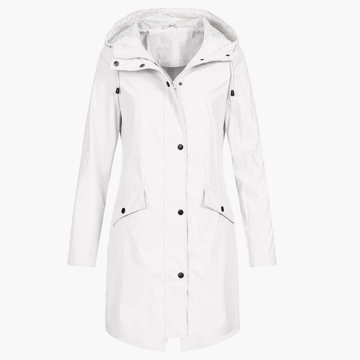 Eldvona | Dame Lang Regnjakke Med Hætte - Navy - Image 5