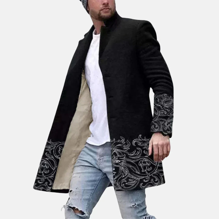Evander | Herre frakke med print – casual langfrakke - Image 5