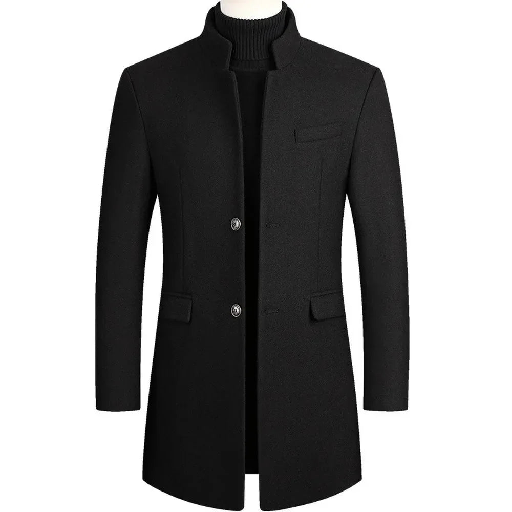 Evander | Herre Uldfrakke Slim Fit Vinterfrakke - Burgundy - Image 2