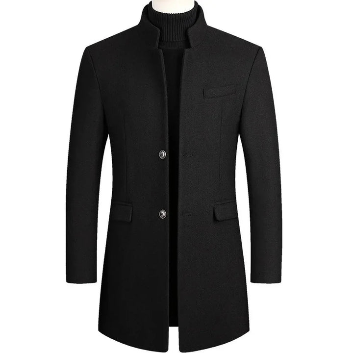 Evander | Herre Uldfrakke Slim Fit Vinterfrakke - Burgundy - Image 2