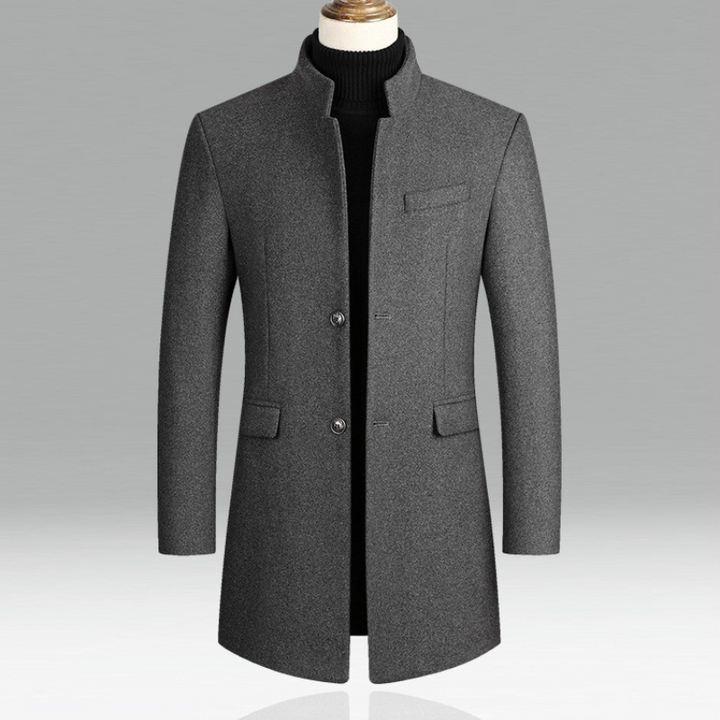 Evander | Herre Uldfrakke Slim Fit Vinterfrakke - Burgundy - Image 4