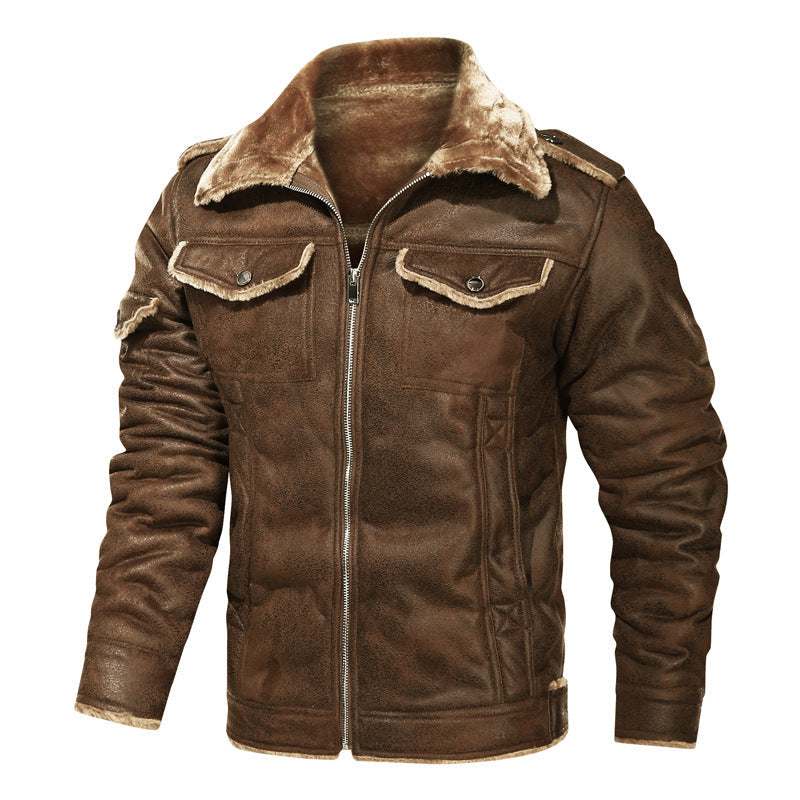 Falvind | Herre pilotjakke med fleeceforing - Brown - Image 2