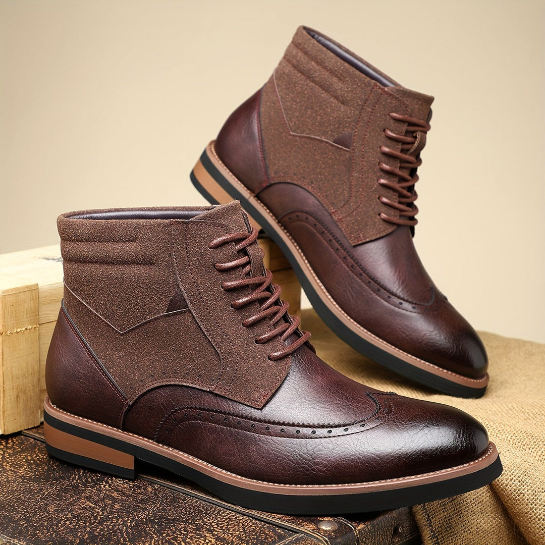 Falvind | Herre Snørestøvletter Brogue Ankelstøvle - Black - Image 2