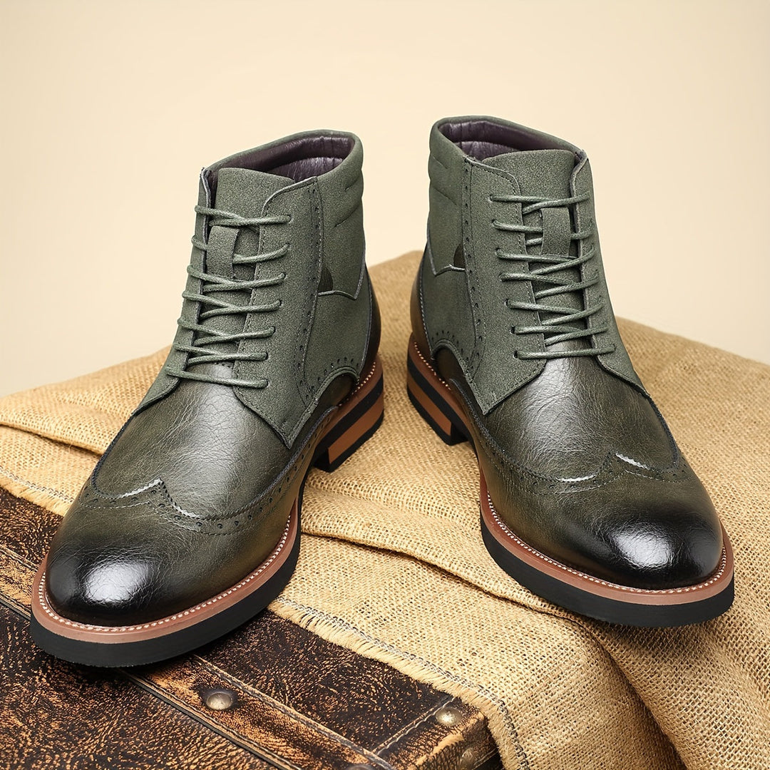 Falvind | Herre Snørestøvletter Brogue Ankelstøvle - Black - Image 3
