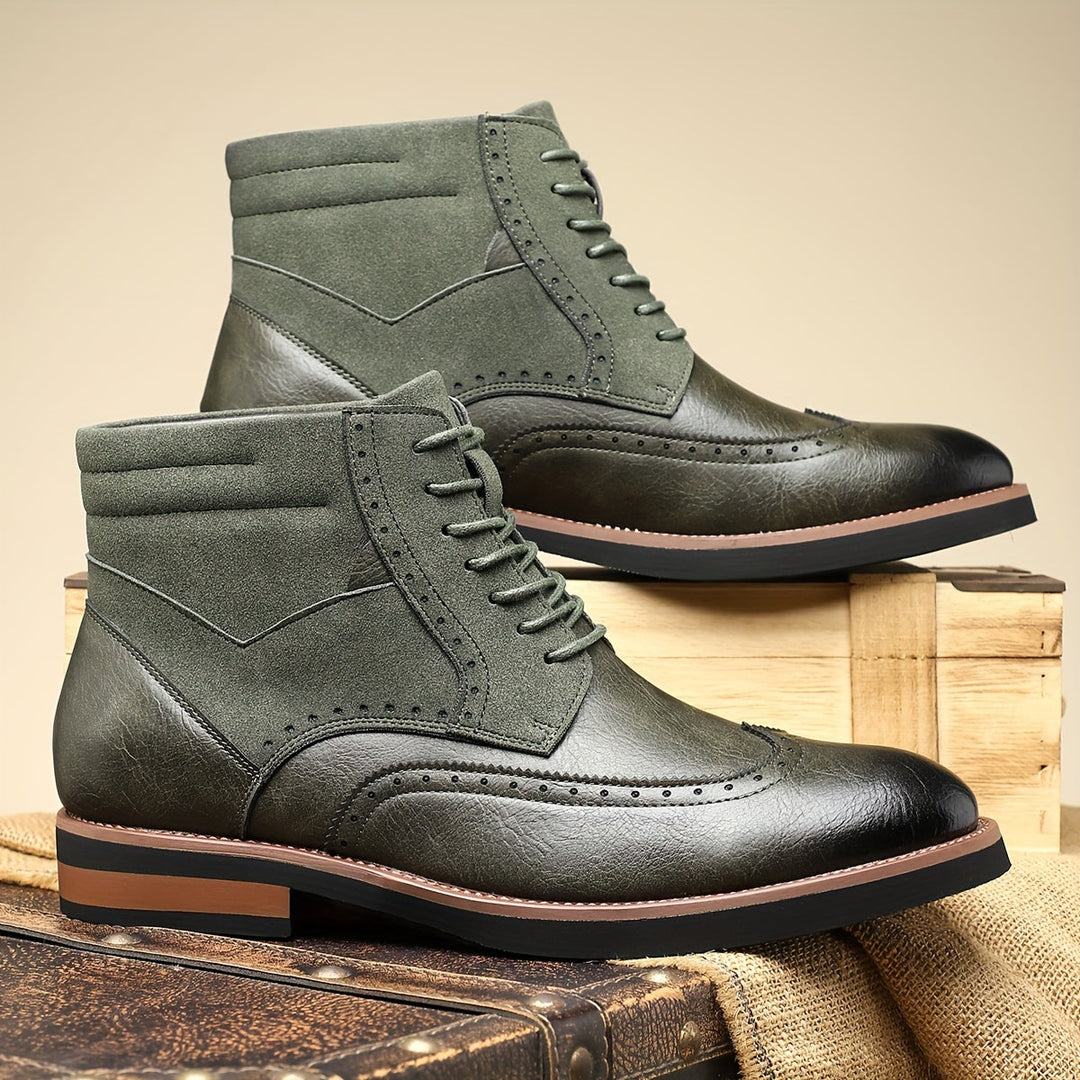 Falvind | Herre Snørestøvletter Brogue Ankelstøvle - Black - Image 4