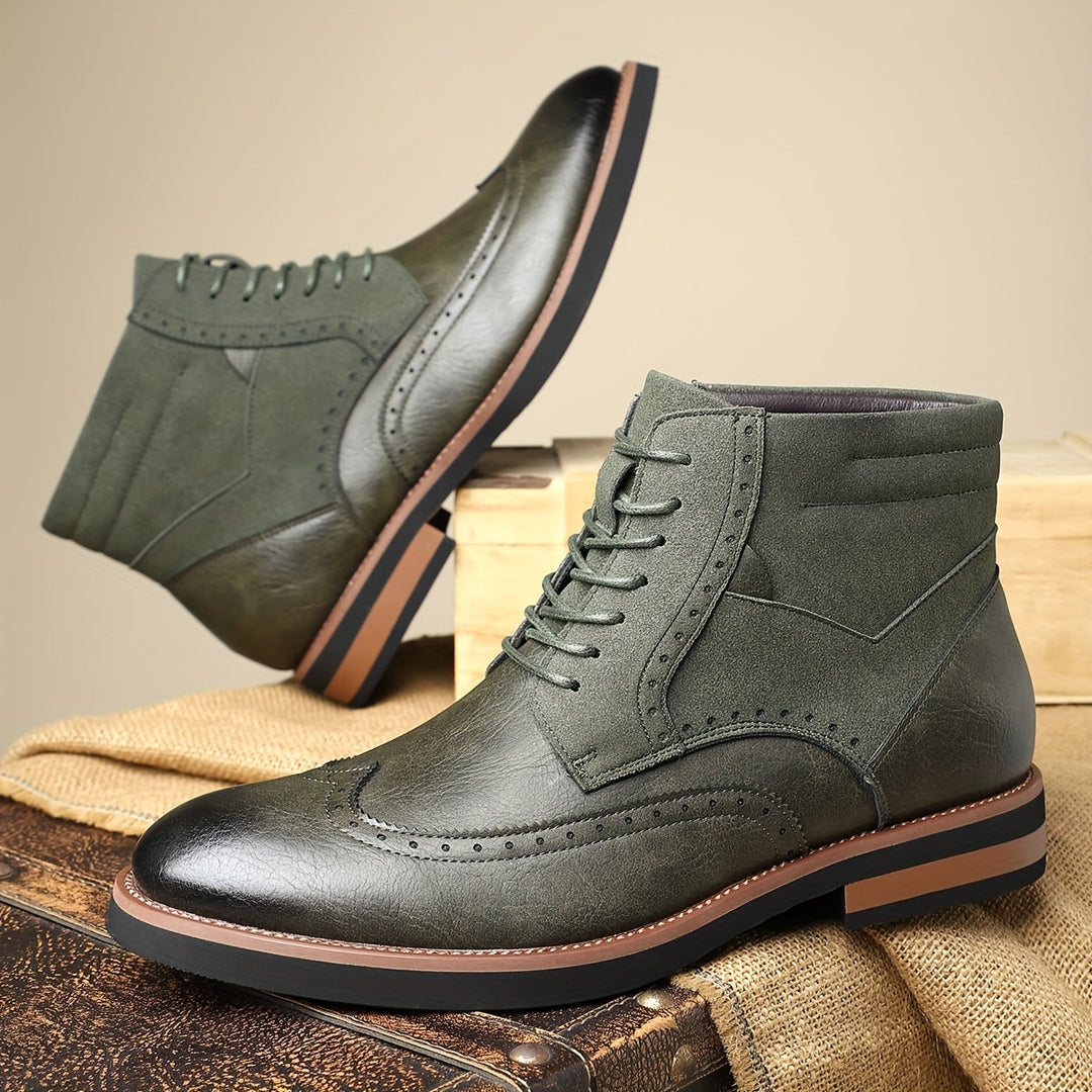 Falvind | Herre Snørestøvletter Brogue Ankelstøvle - Black - Image 5