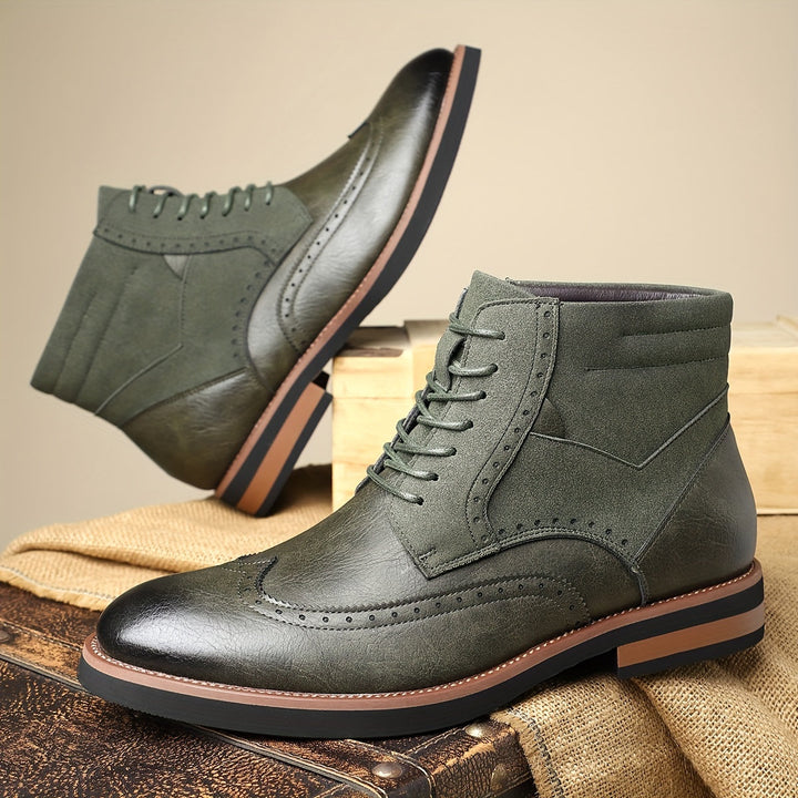 Falvind | Herre Snørestøvletter Brogue Ankelstøvle - Black - Image 5