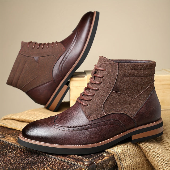 Falvind | Herre Snørestøvletter Brogue Ankelstøvle - Black - Image 6