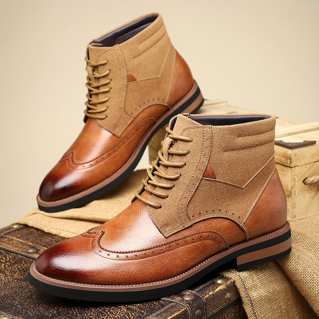 Falvind | Herre Snørestøvletter Brogue Ankelstøvle - Black - Image 7