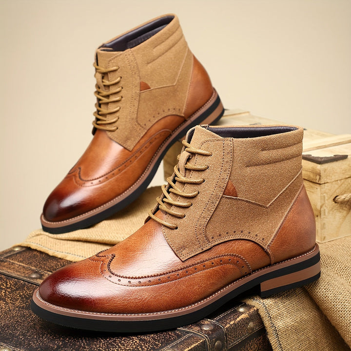 Falvind | Herre Snørestøvletter Brogue Ankelstøvle - Black - Image 7