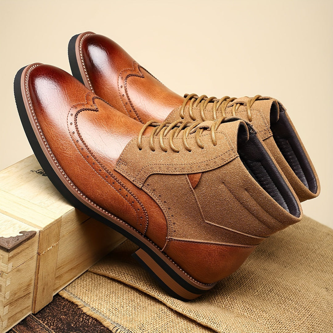 Falvind | Herre Snørestøvletter Brogue Ankelstøvle - Black - Image 8