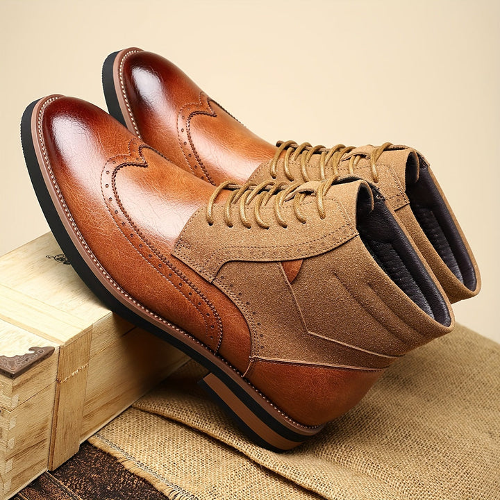 Falvind | Herre Snørestøvletter Brogue Ankelstøvle - Black - Image 8