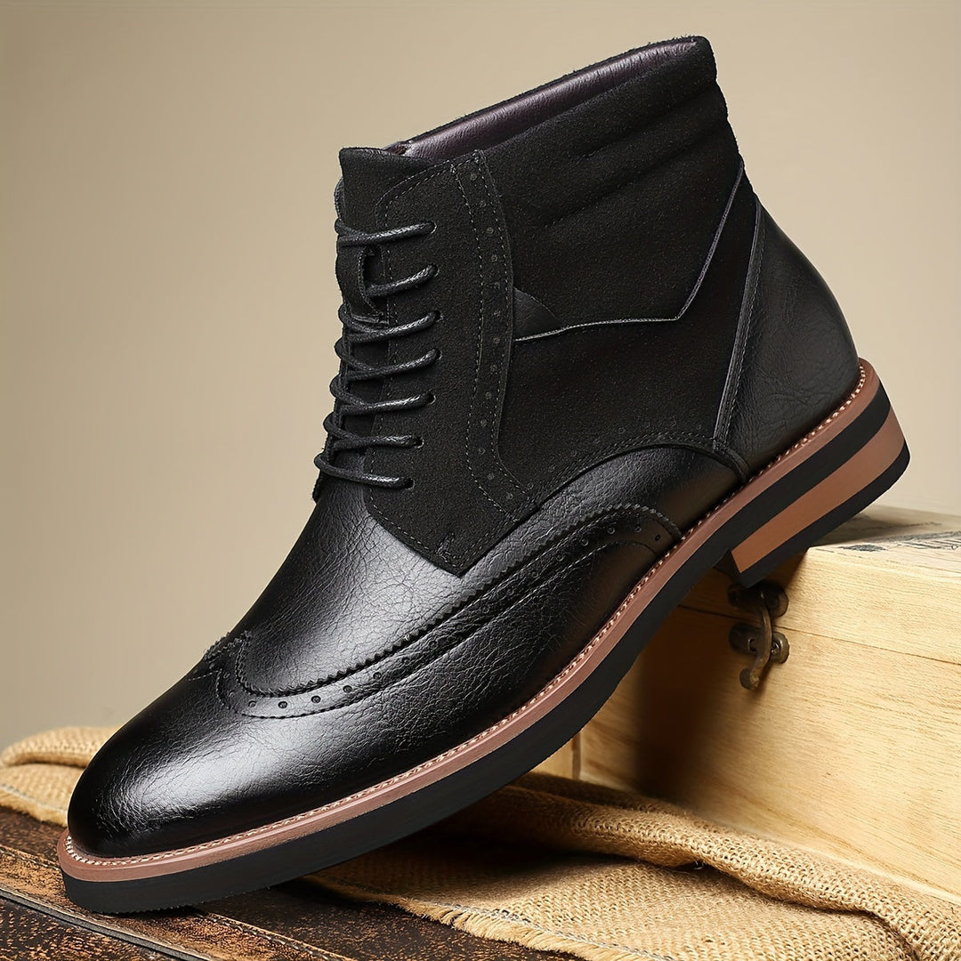 Falvind | Herre Snørestøvletter Brogue Ankelstøvle - Black - Image 9