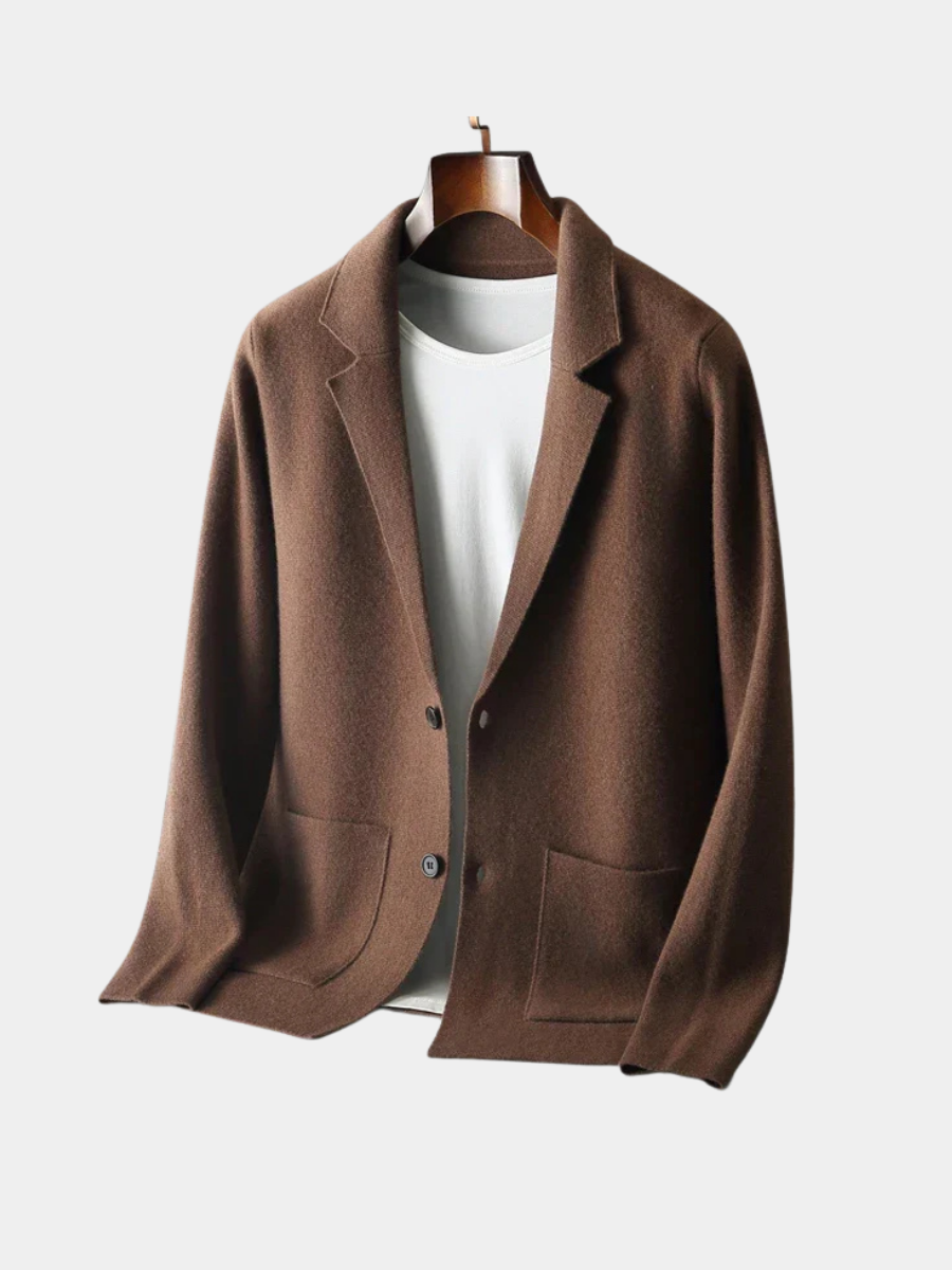 Falvund | Herre Strikblazer Casual Sakko - Brown - Image 1