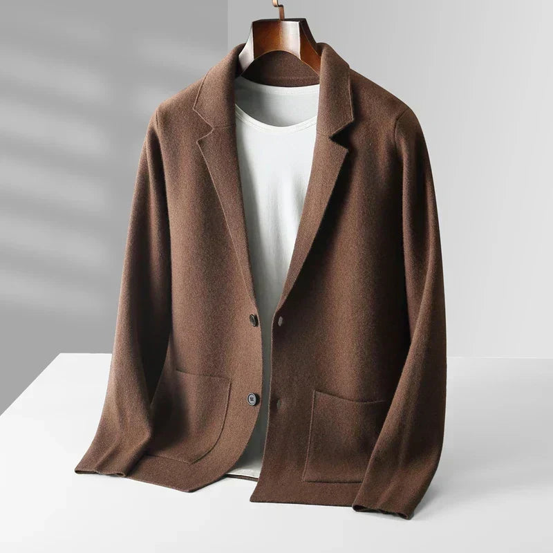 Falvund | Herre Strikblazer Casual Sakko - Brown - Image 2