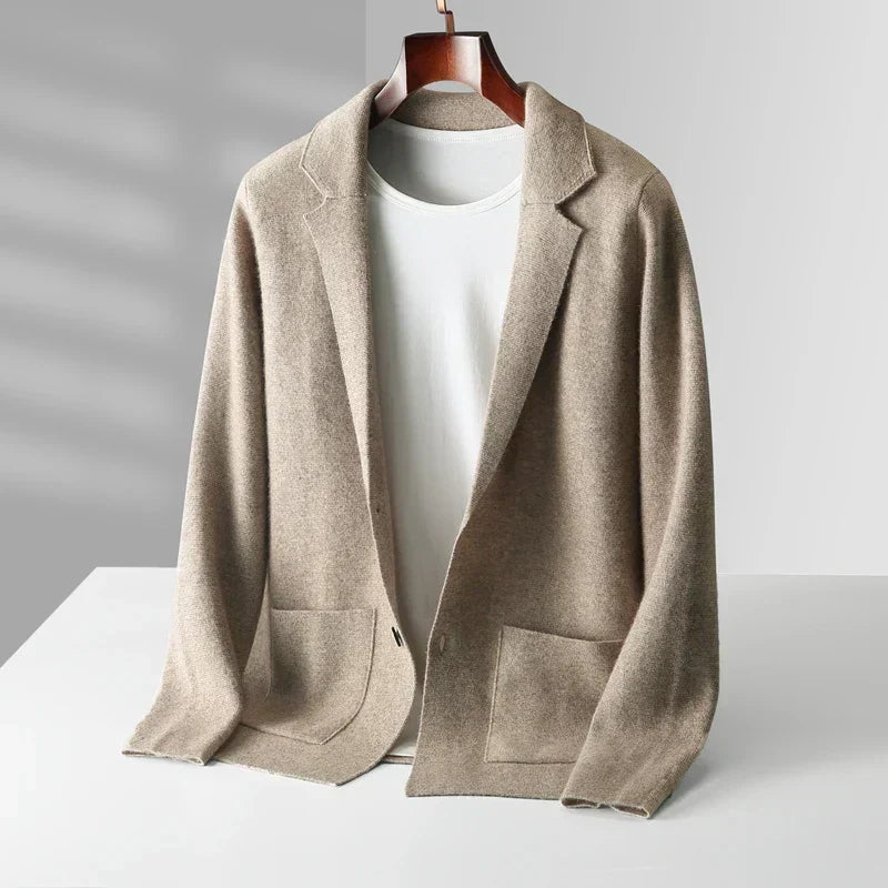 Falvund | Herre Strikblazer Casual Sakko - Brown - Image 3