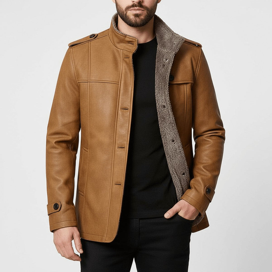 Fenwick | Herre Vinterfrakke med Sherpa-For - Camel - Image 1
