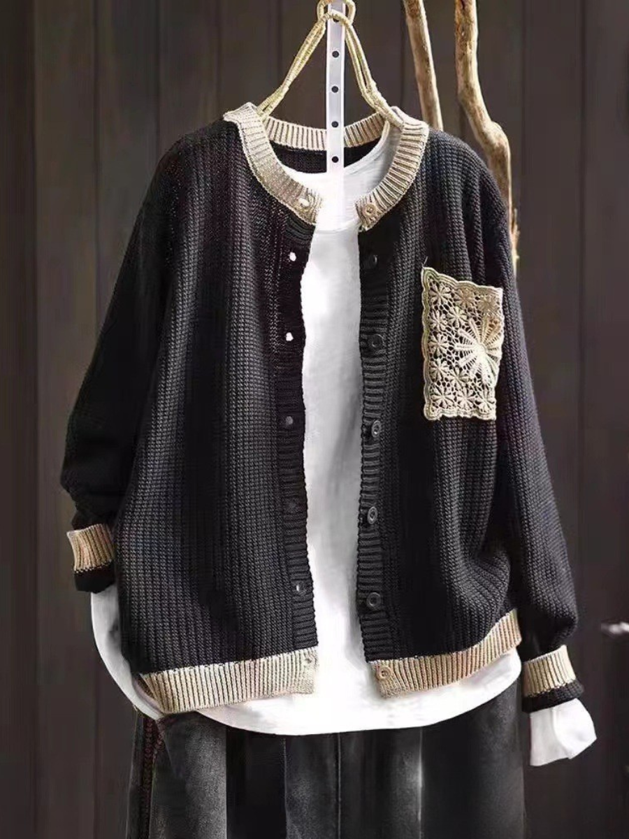 Florette | Women's Relaxed Fit Knit Cardigan - Brown - Image 2