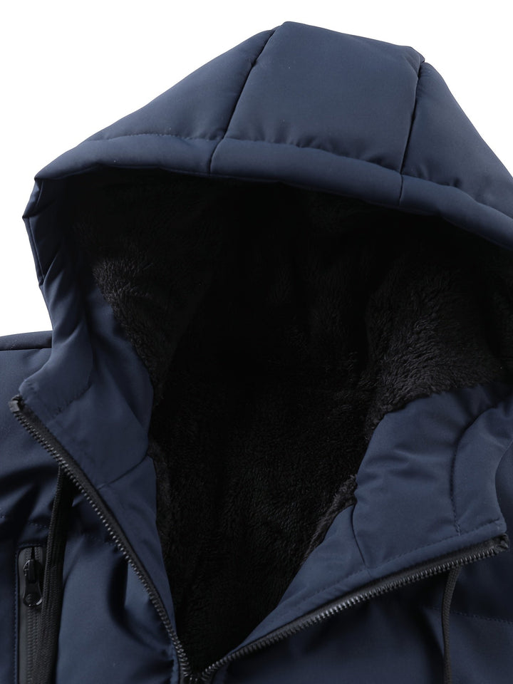 Folke | Herre vinterjakke med hætte steppet - Black - Image 18