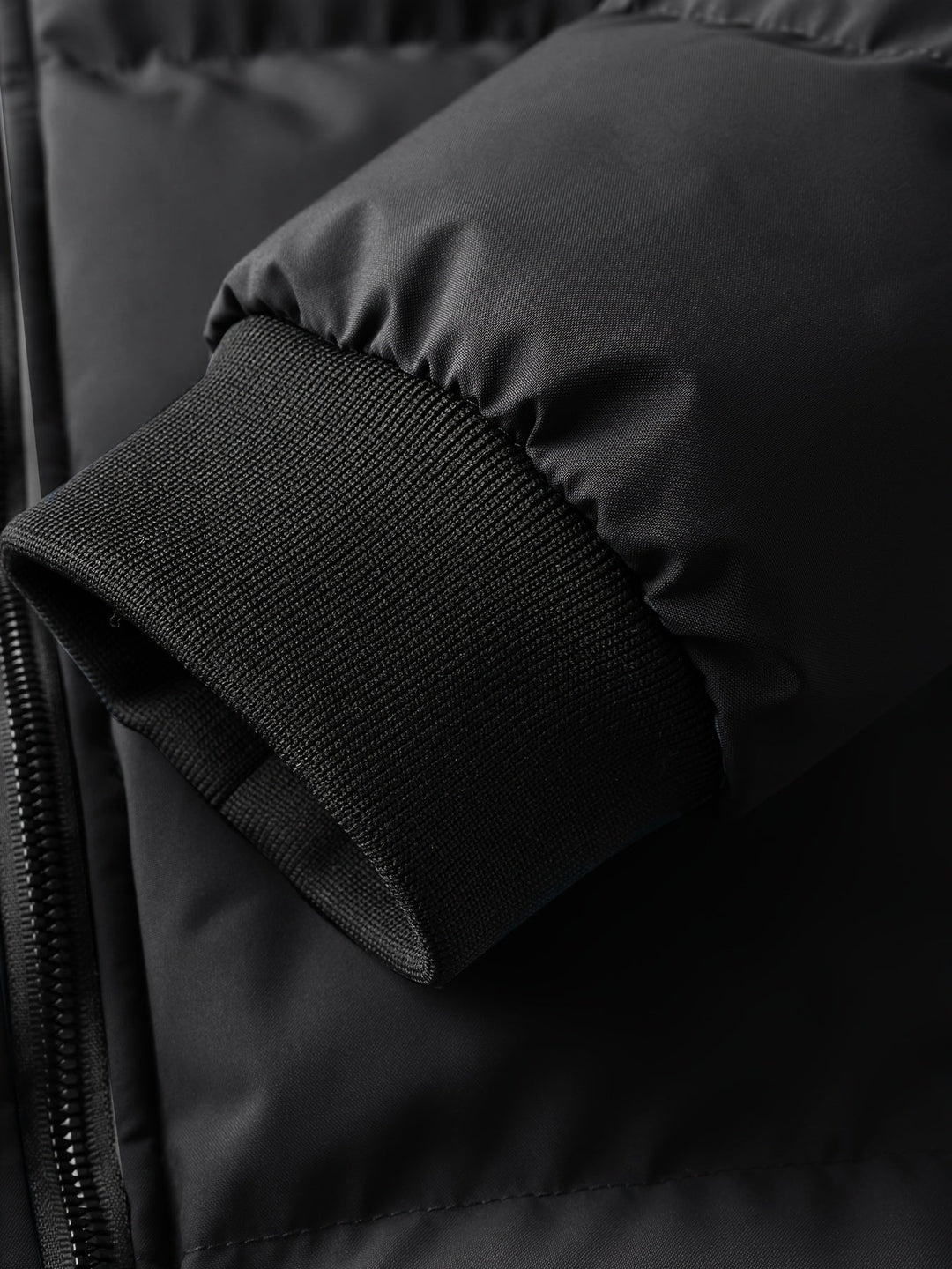 Folke | Herre vinterjakke med hætte steppet - Black - Image 7