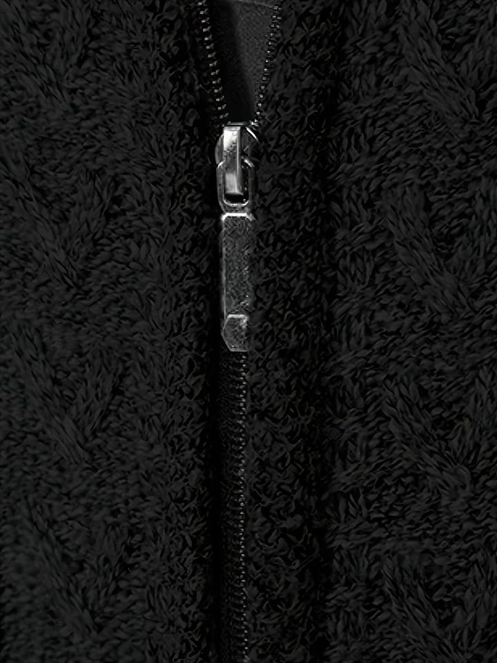 Gerold | Herre Striktrøje Lynlås Zopfmønster - Black - Image 3