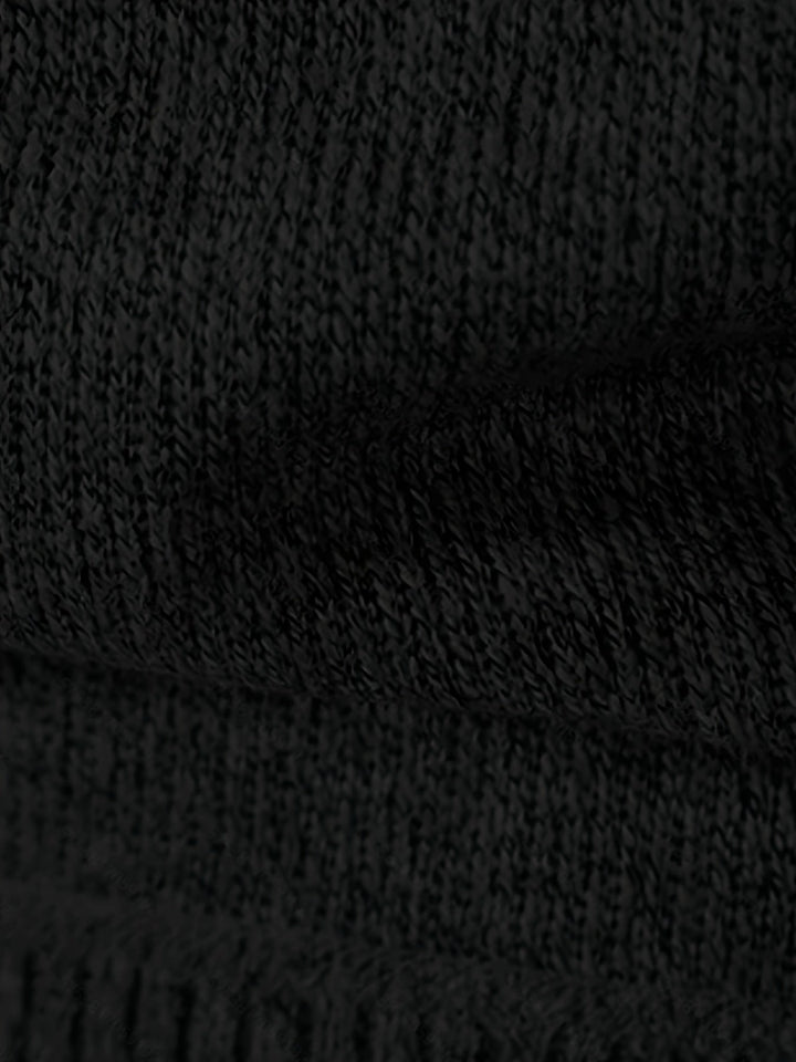 Gerold | Herre Striktrøje Lynlås Zopfmønster - Black - Image 4