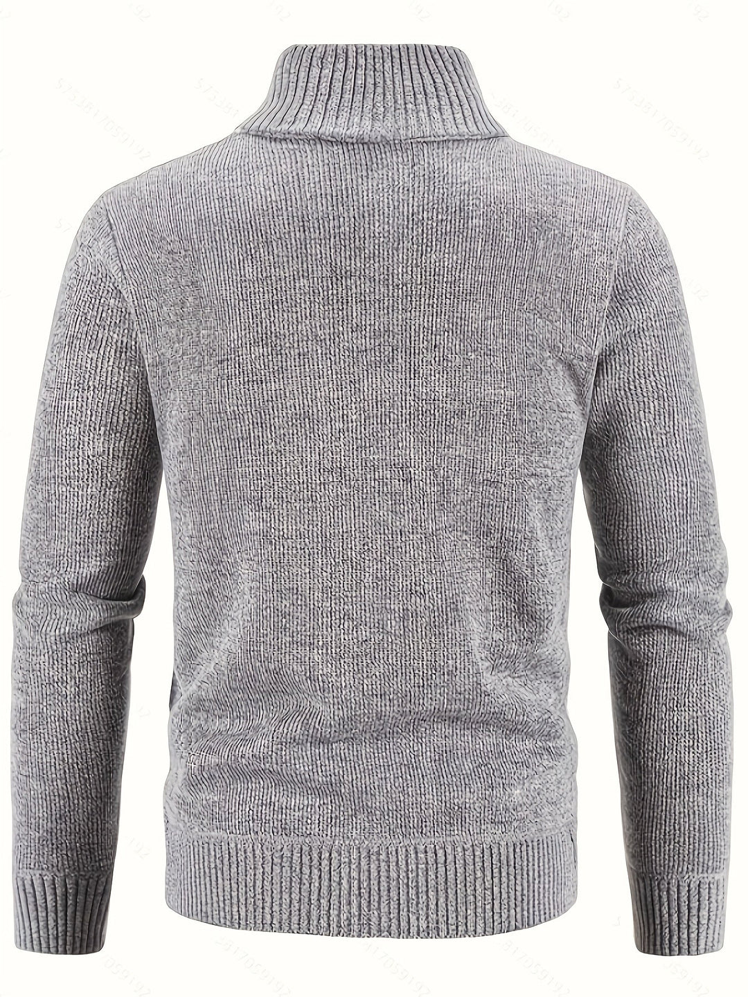 Gerold | Herre Striktrøje Lynlås Zopfmønster - Black - Image 9