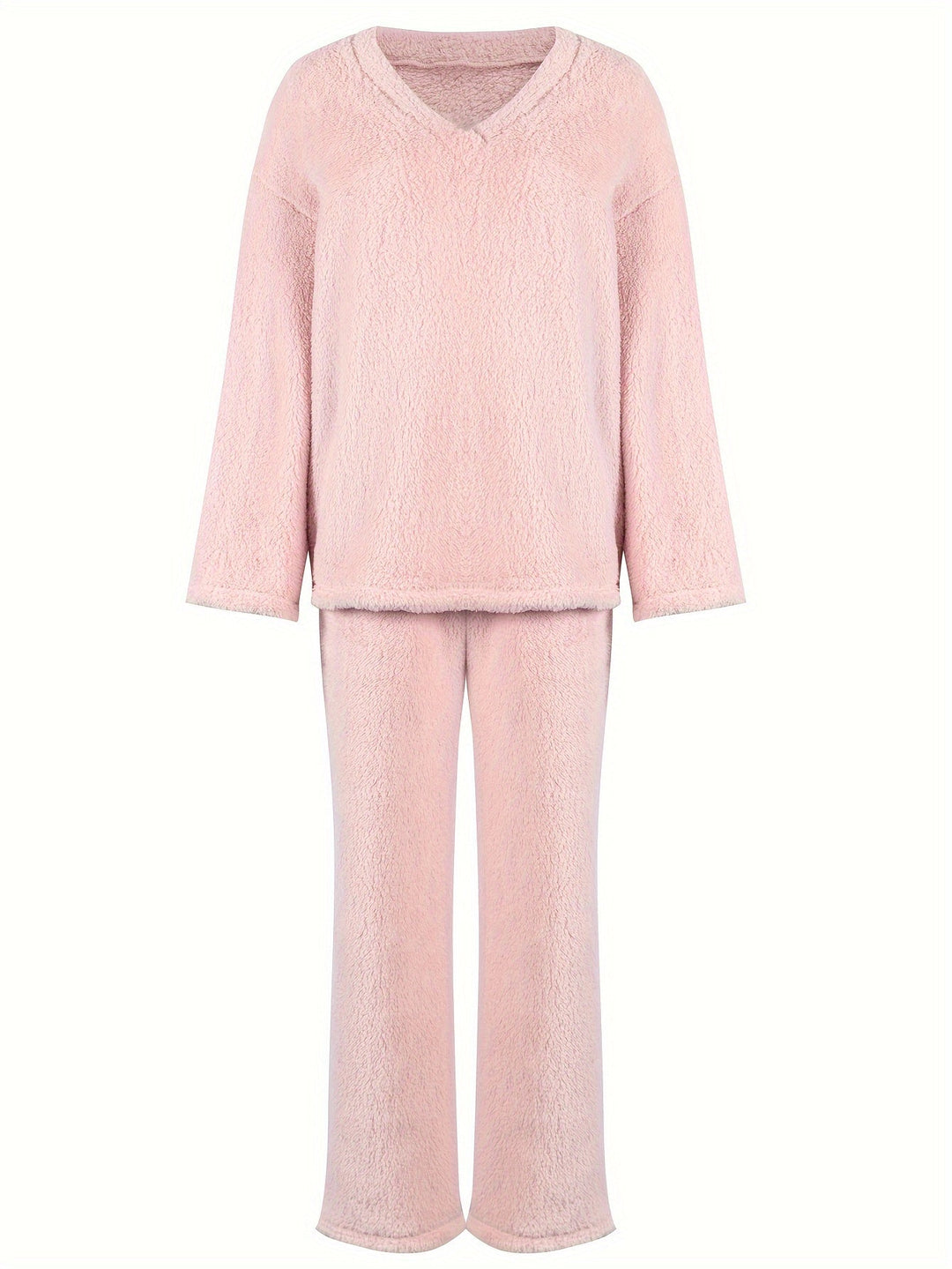 Golveen | Dame Loungeset Brede Bukser V-hals - Lilac - Image 16