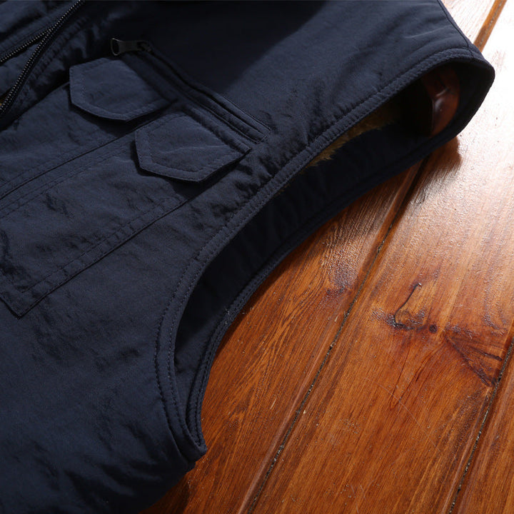 Golvern | Herre vintervest med fleece-for - Navy - Image 3