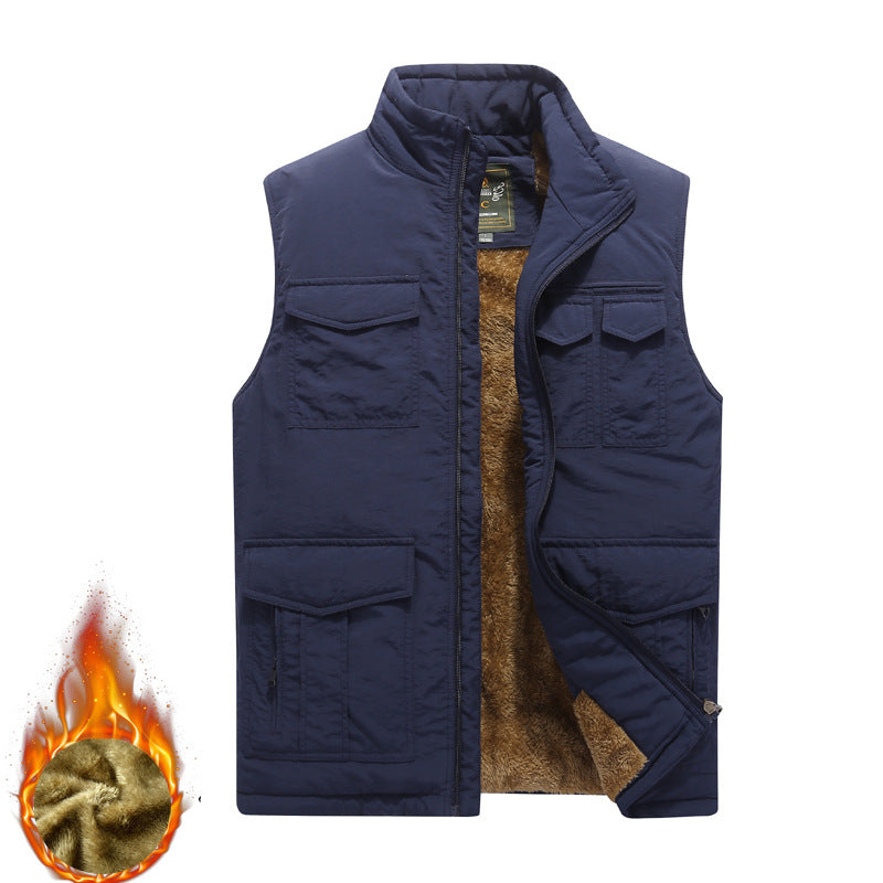 Golvern | Herre vintervest med fleece-for - Navy - Image 5