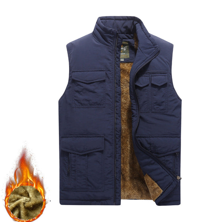 Golvern | Herre vintervest med fleece-for - Navy - Image 5
