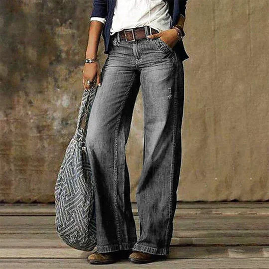Golvhavn | Dame Vide Jeans med Høj Talje - Light Blue - Image 4