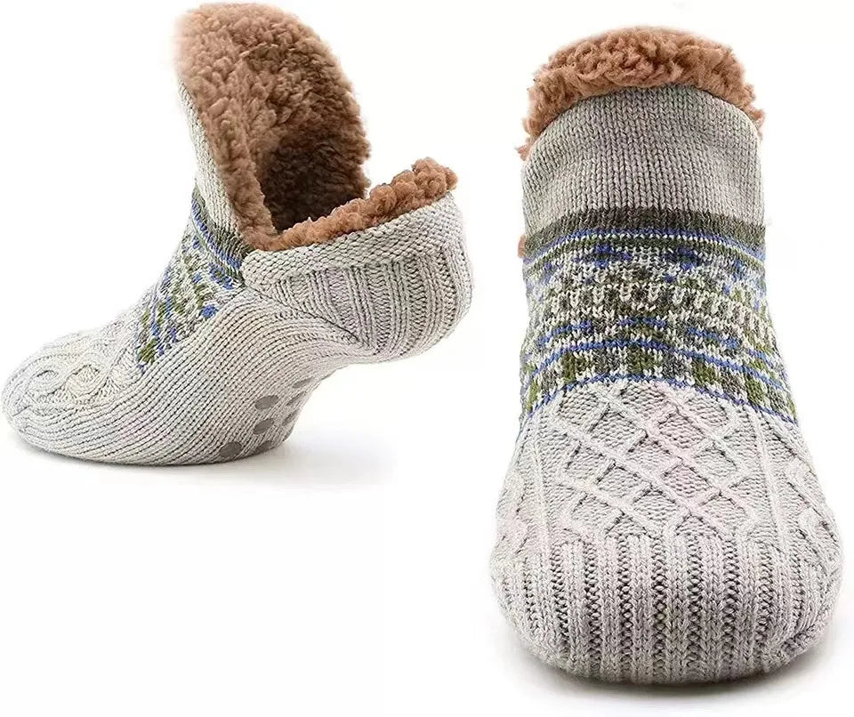 Golvhavn | Herre Hjemmesko med Sherpa-for - Light Grey - Image 1