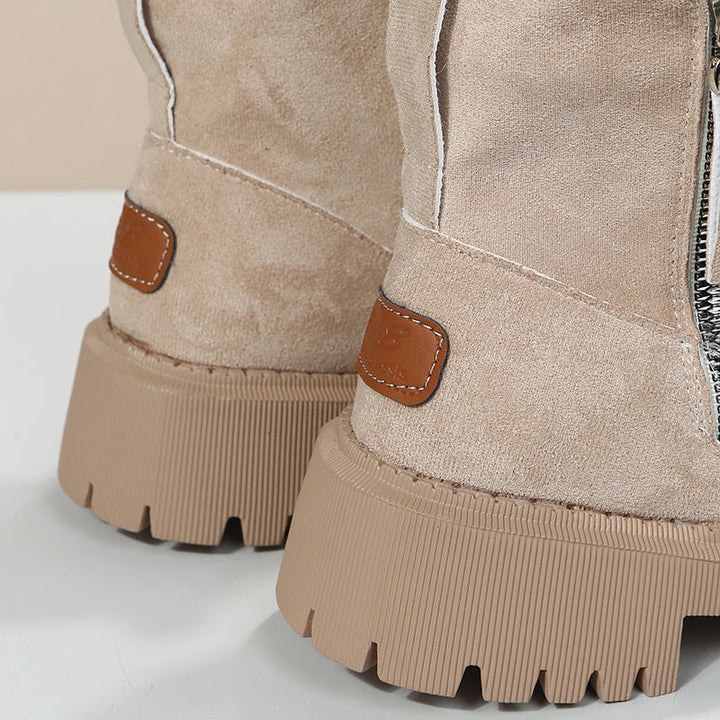 Golvind | Dame Vinterstøvler Fleece-foret Ankelstøvle - Beige - Image 5