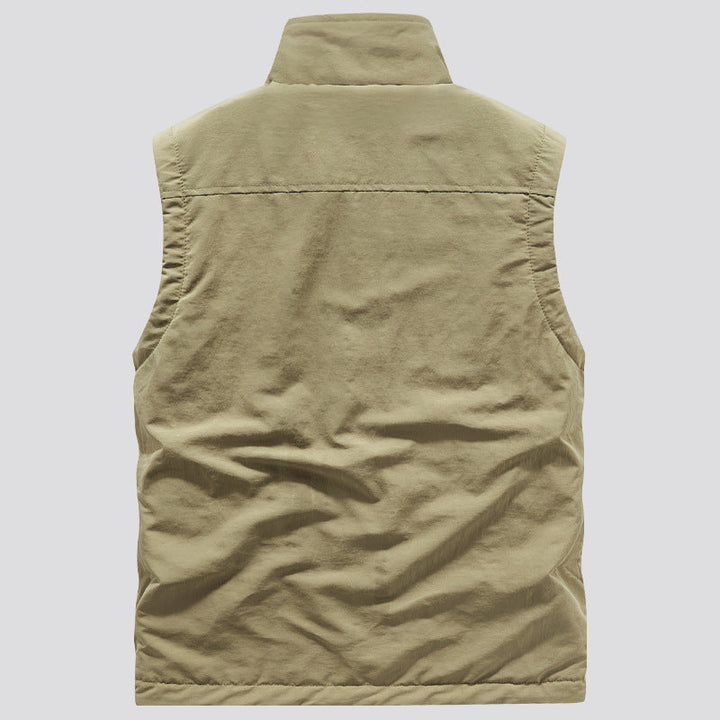 Golvsten | Herre fleecevest med lommer - Khaki - Image 3