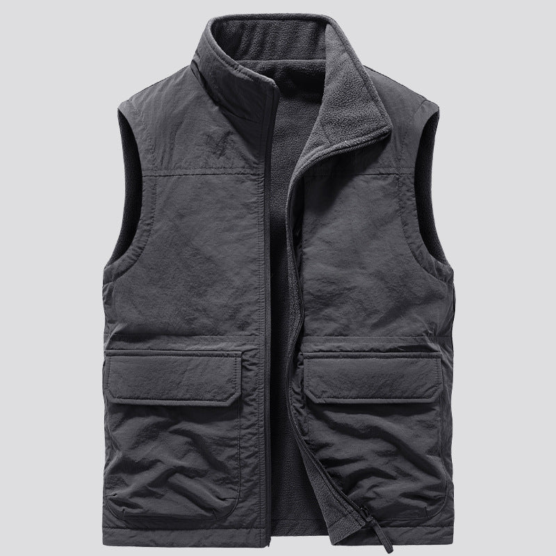 Golvsten | Herre fleecevest med lommer - Khaki - Image 6