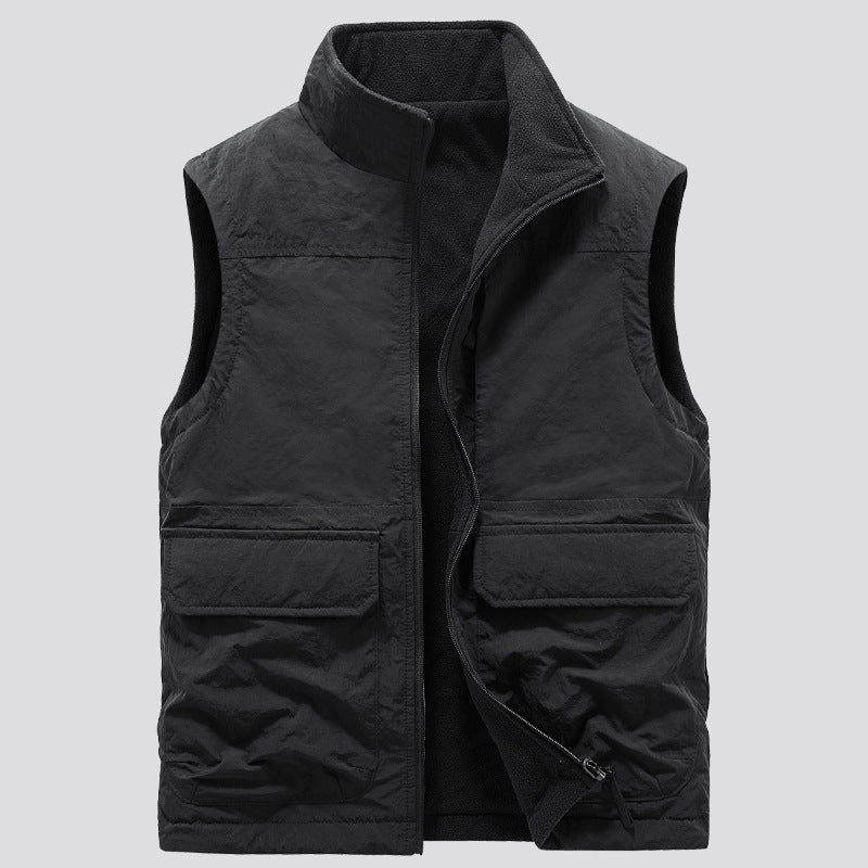 Golvsten | Herre fleecevest med lommer - Khaki - Image 7