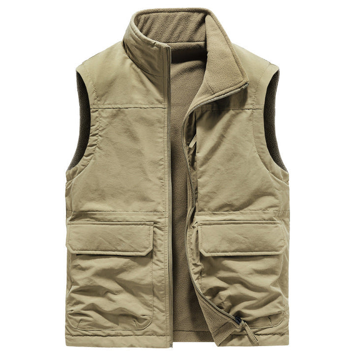 Golvsten | Herre fleecevest med lommer - Khaki - Image 8