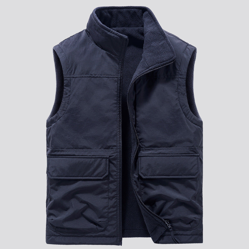Golvsten | Herre fleecevest med lommer - Khaki - Image 9