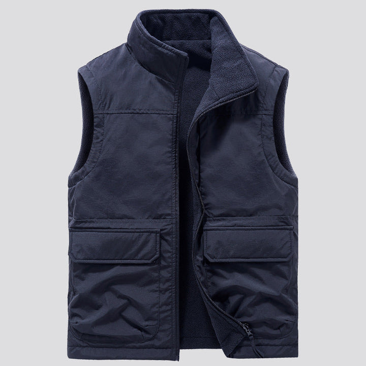 Golvsten | Herre fleecevest med lommer - Khaki - Image 9