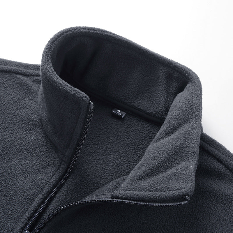 Golvsten | Herre Fleecevest Stående Krave - Dark Grey - Image 4