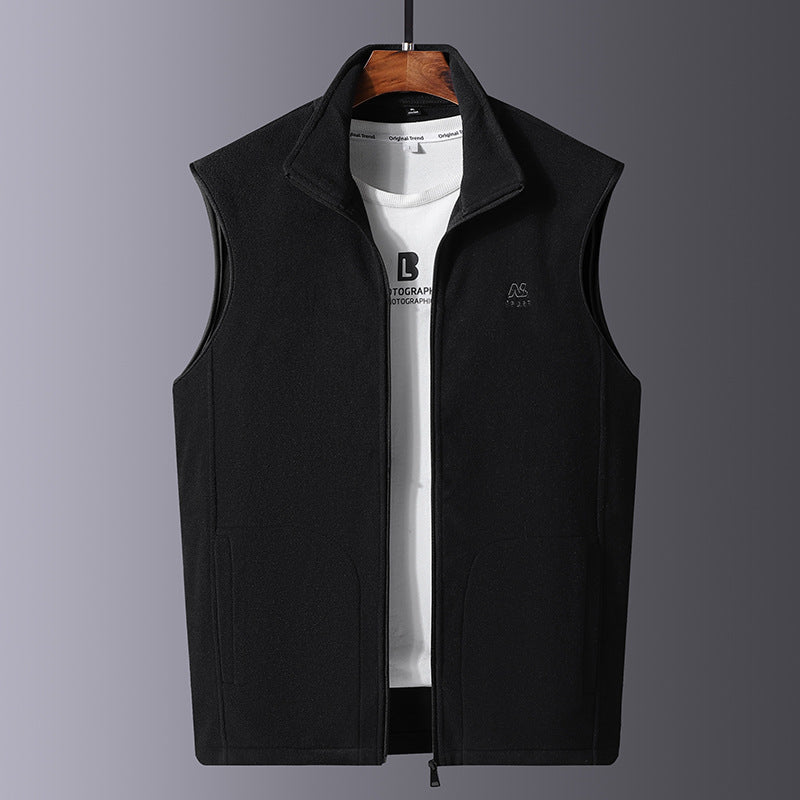 Golvsten | Herre Fleecevest Stående Krave - Dark Grey - Image 9