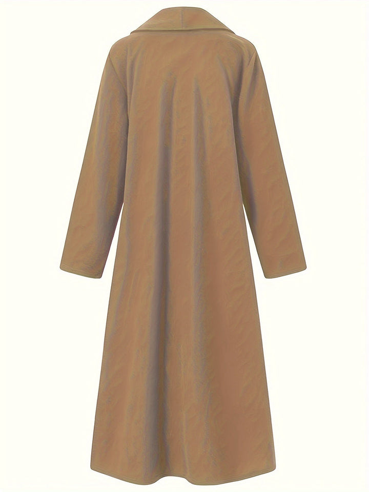 Gunnhild | Dame Lang Frakke Åben Front - Olive Green - Image 17
