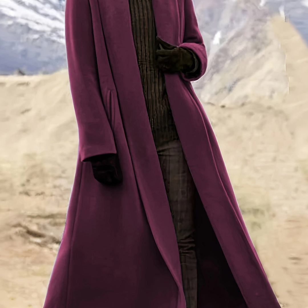 Gunnhild | Dame Lang Frakke Åben Front - Olive Green - Image 18